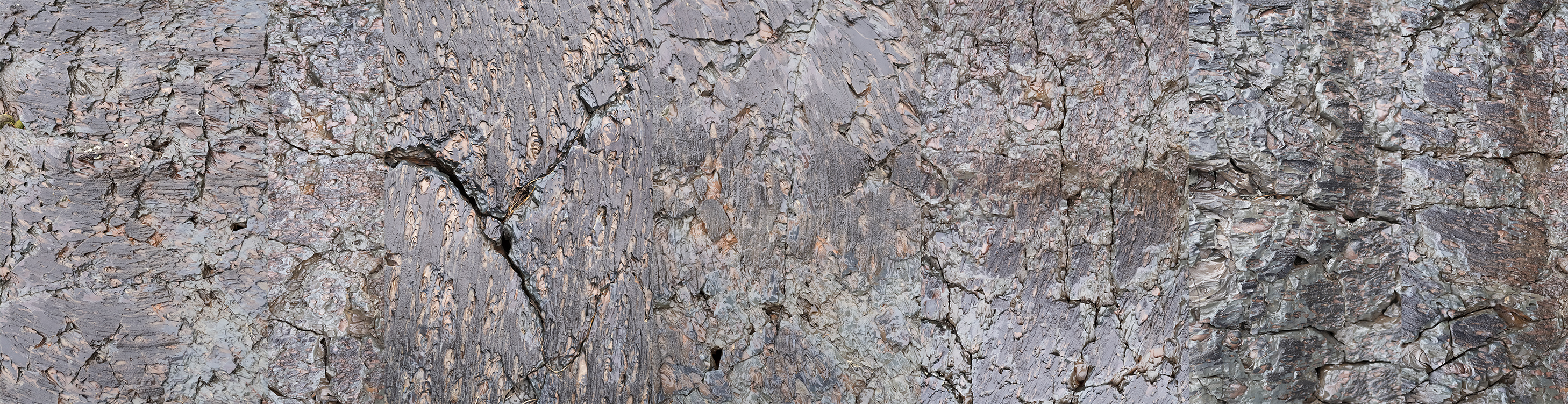 Craters six image collage panoramic work.