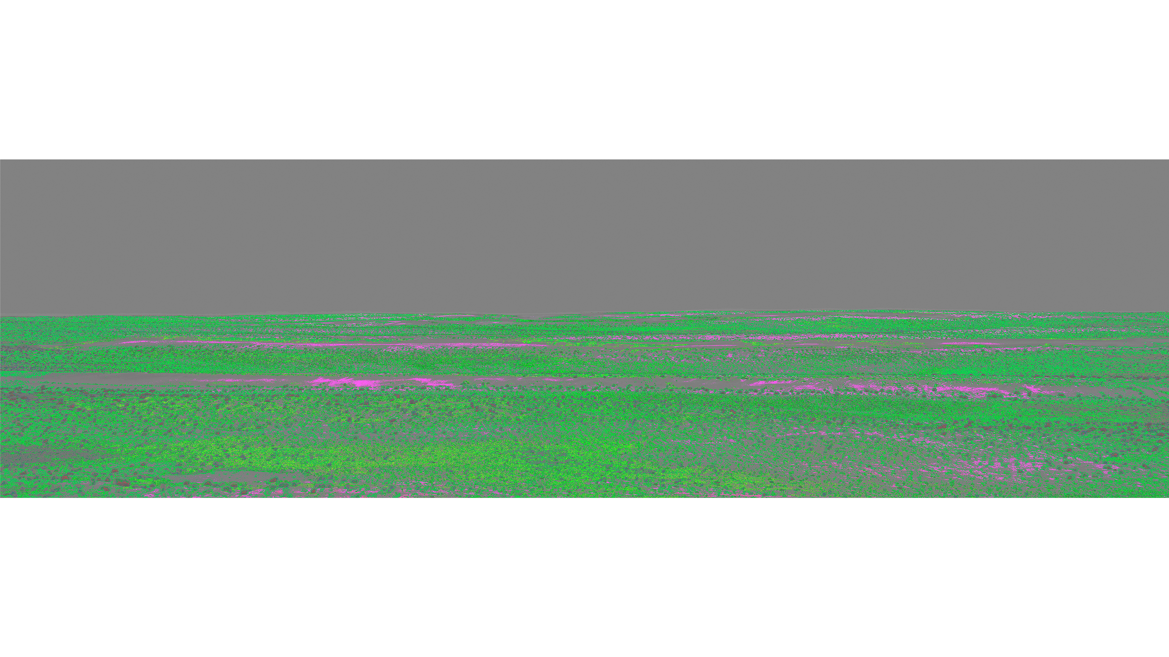 Omani Landscapes, 2017: green and gray abstracted landscape.