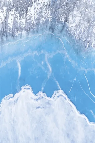 Aerial Greenland ice and meltwater photograph L1001442.