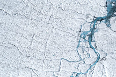 Aerial Greenland meltwater photograph L1009570.